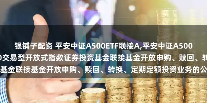 银铺子配资 平安中证A500ETF联接A,平安中证A500ETF联接C: 关于平安中证A500交易型开放式指数证券投资基金联接基金开放申购、赎回、转换、定期定额投资业务的公告