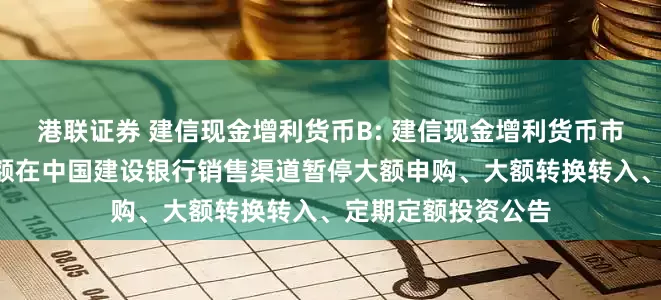 港联证券 建信现金增利货币B: 建信现金增利货币市场基金B类基金份额在中国建设银行销售渠道暂停大额申购、大额转换转入、定期定额投资公告