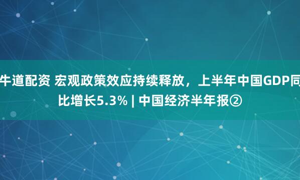 牛道配资 宏观政策效应持续释放，上半年中国GDP同比增长5.3% | 中国经济半年报②