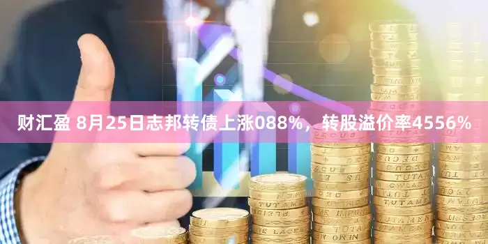 财汇盈 8月25日志邦转债上涨088%,转股溢价率4556%